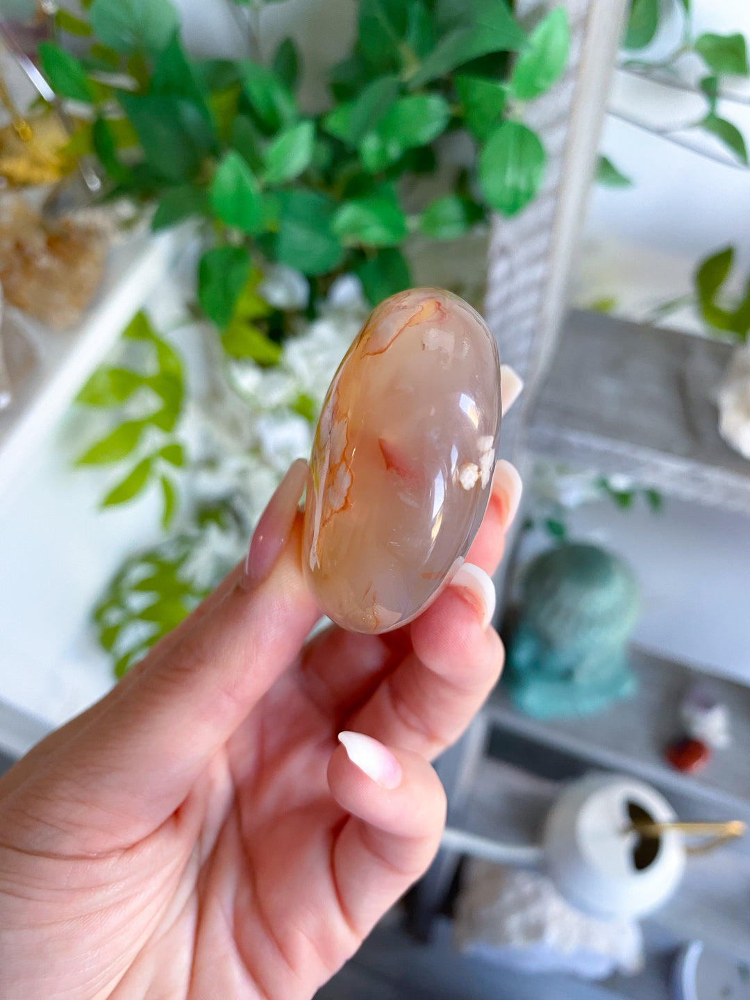 Flower Agate Palm Stone #7 - Get Exact Item
