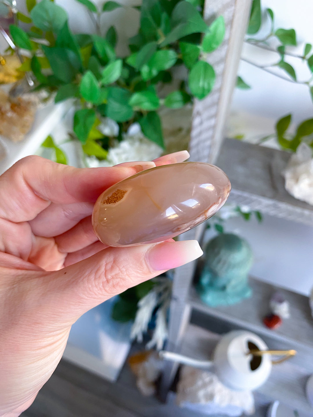 Flower Agate Palm Stone #7 - Get Exact Item