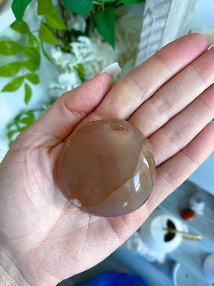 Flower Agate Palm Stone #7 - Get Exact Item