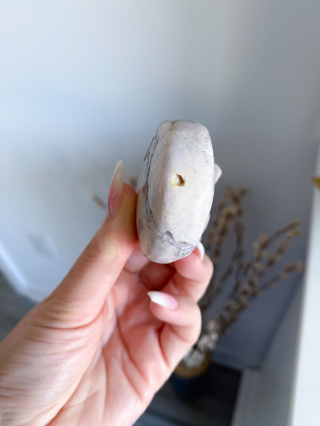 Chunky Pale Pink Amethyst w/ Quartz Palm Stone