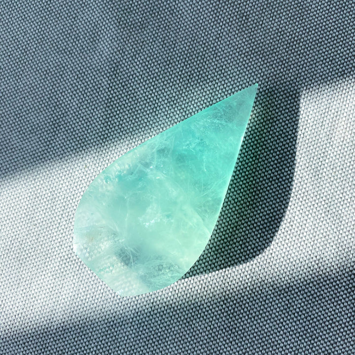 Green Fluorite Flame on Pentacle Stand 