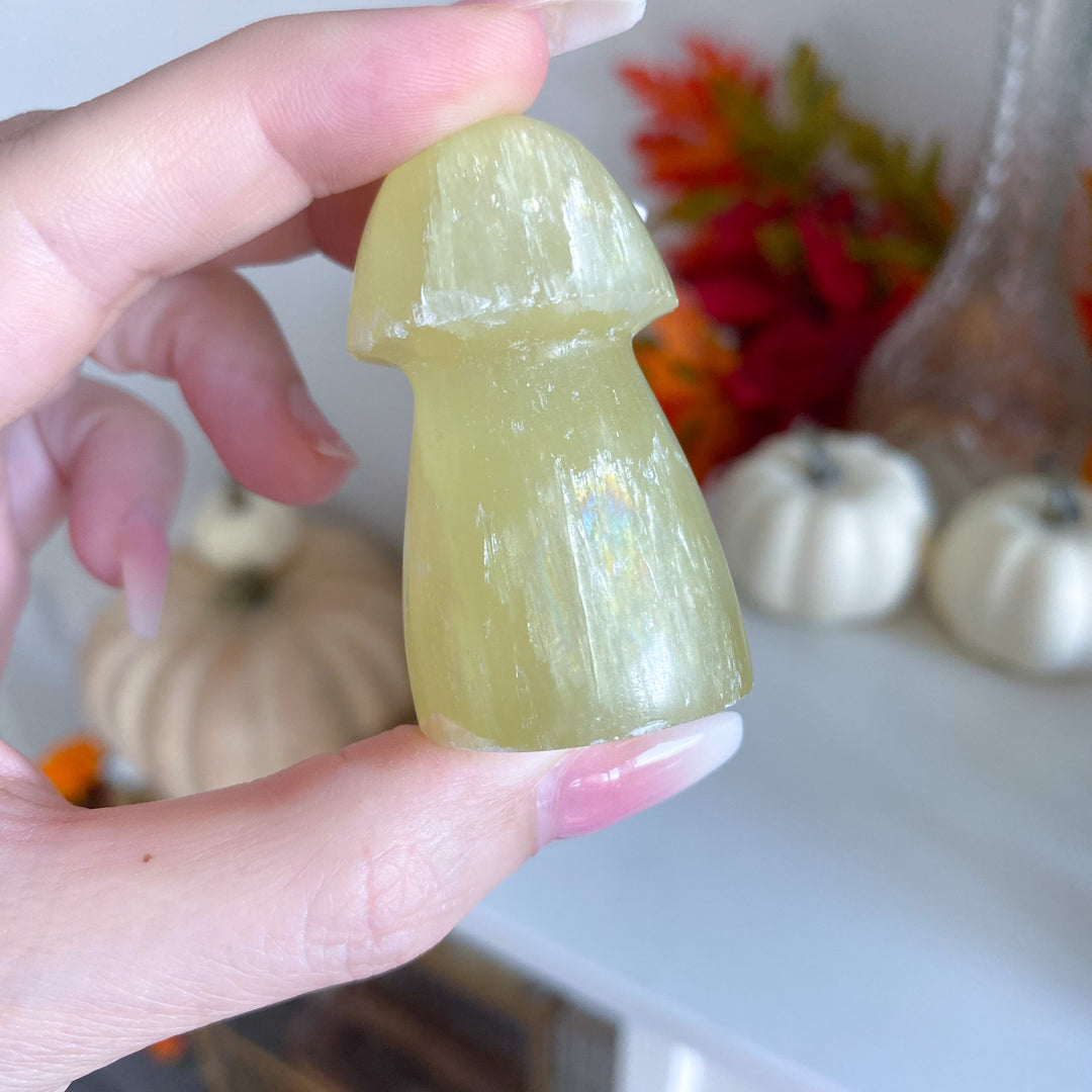 Small Yellow Calcite Mushroom 