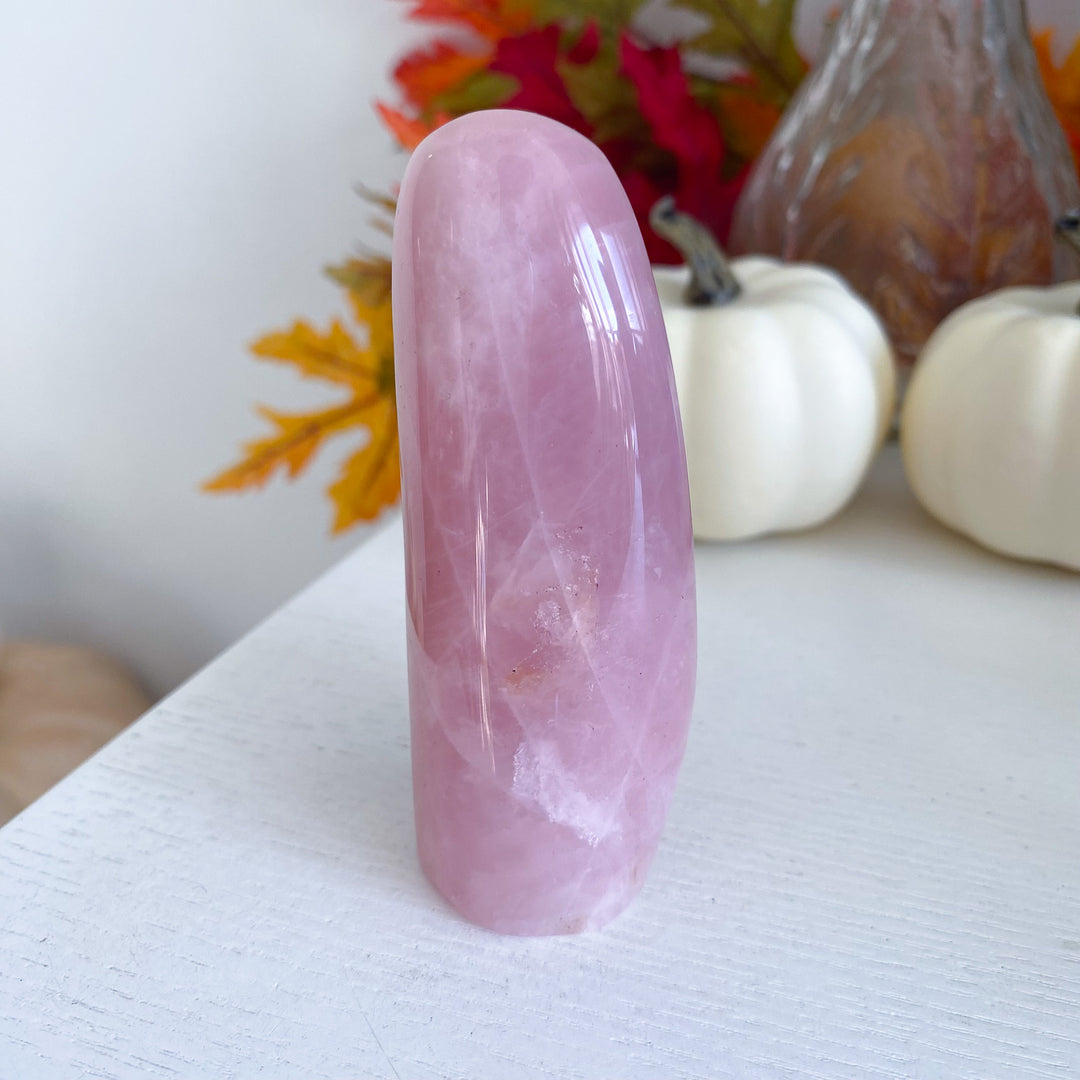 Skinny Rose Quartz Freeform with Inclusions 