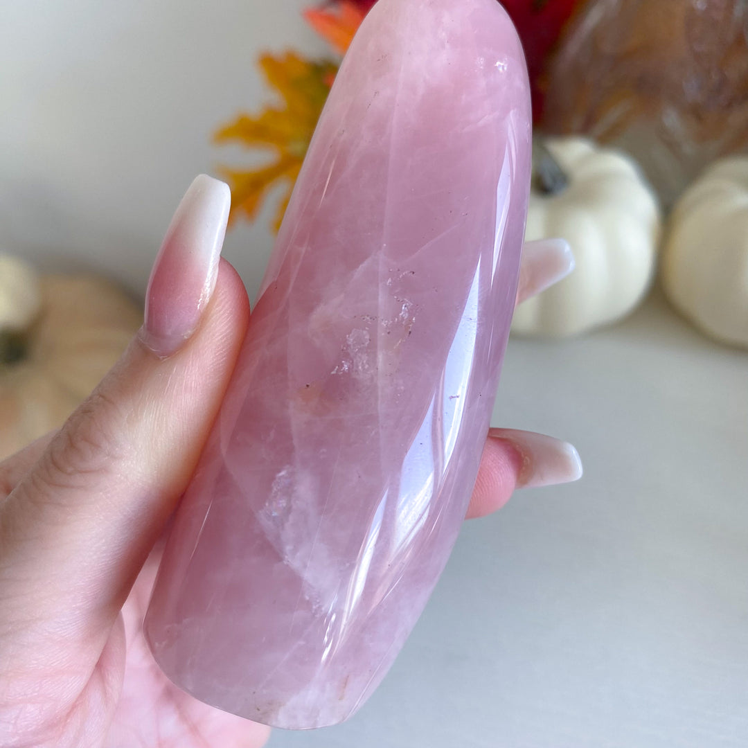 Skinny Rose Quartz Freeform with Inclusions 