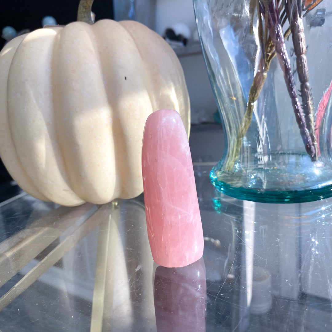 Skinny Rose Quartz Freeform with Inclusions 