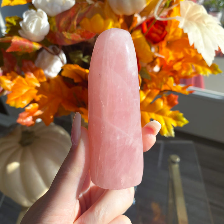 Skinny Rose Quartz Freeform with Inclusions 