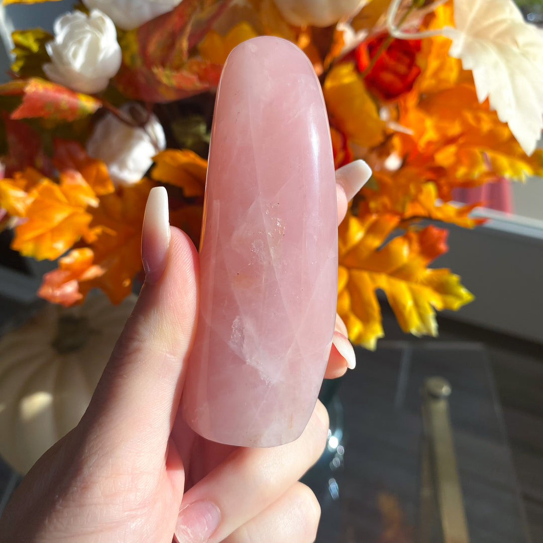 Skinny Rose Quartz Freeform with Inclusions 