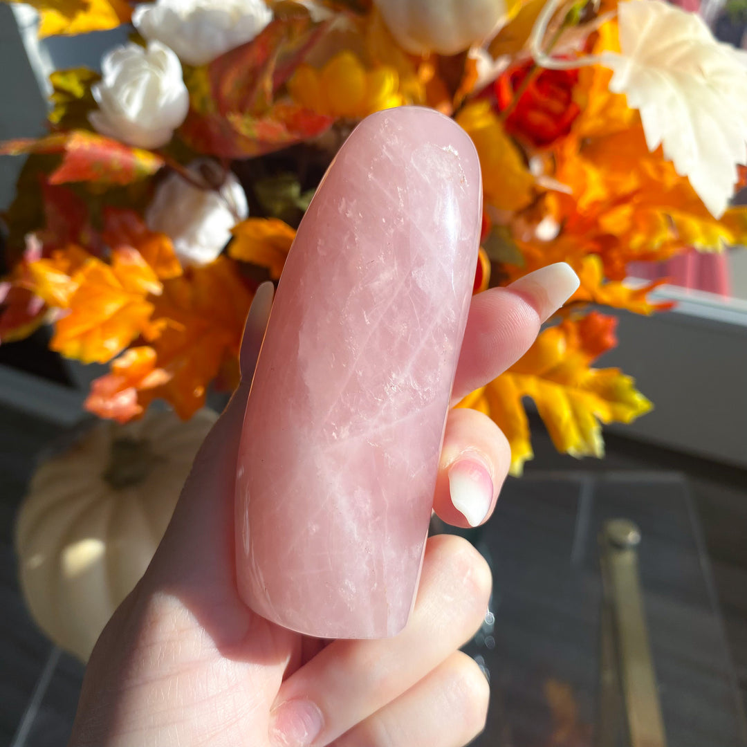 Skinny Rose Quartz Freeform with Inclusions 