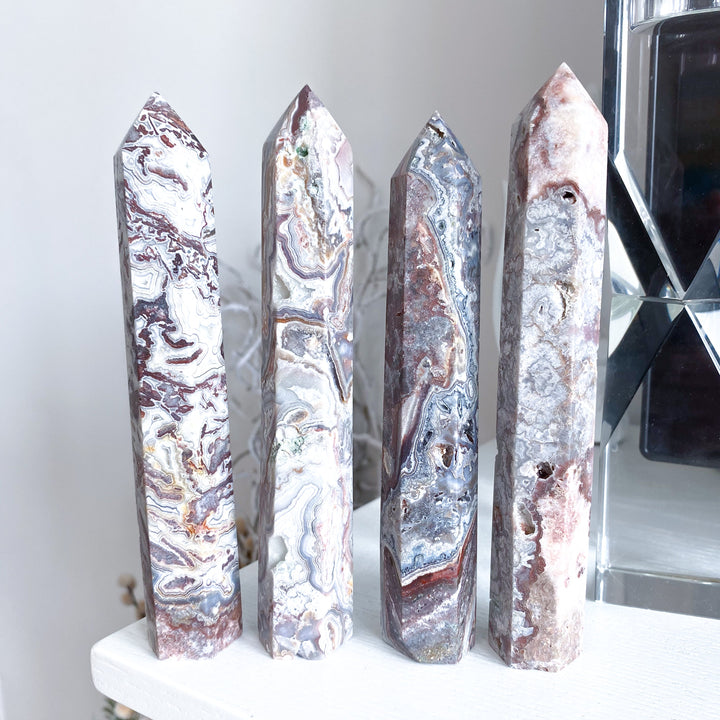 Crazy Lace Agate Tower 6" - Imperfect
