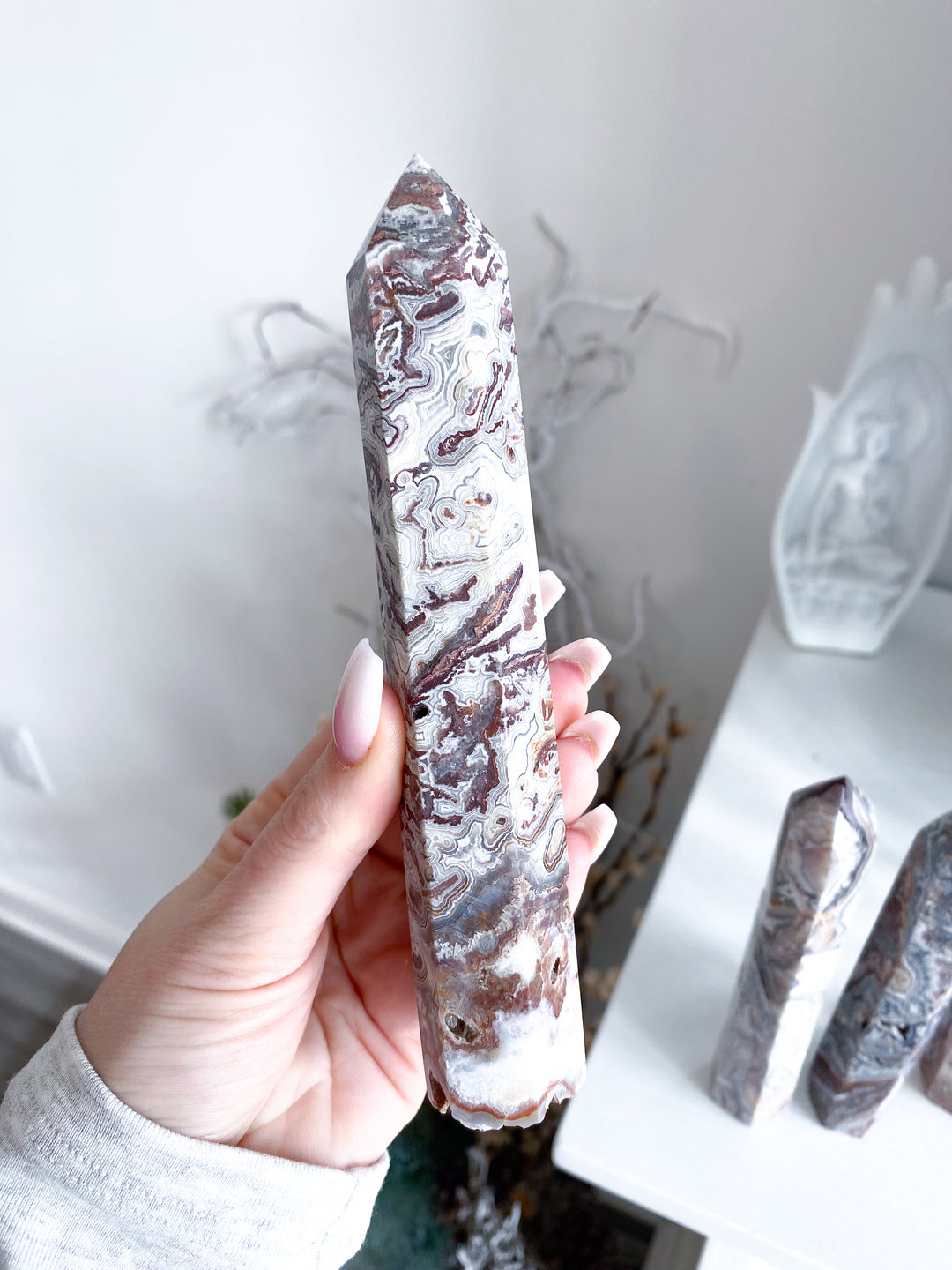 Crazy Lace Agate Tower 6" - Imperfect