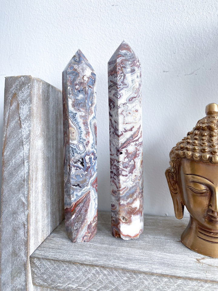 Crazy Lace Agate Tower 6" - Imperfect