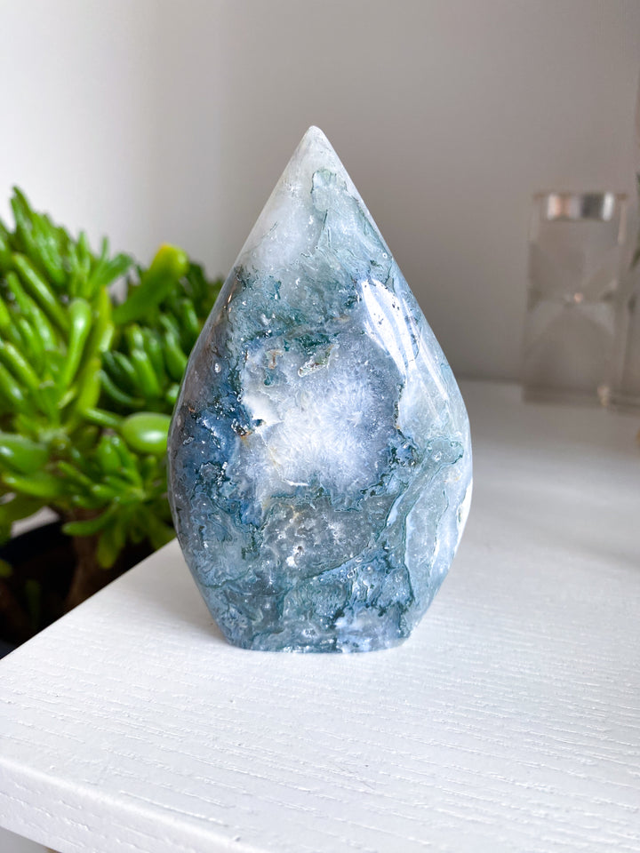 Beautiful Moss Agate Flame #2 - Get Exact Item