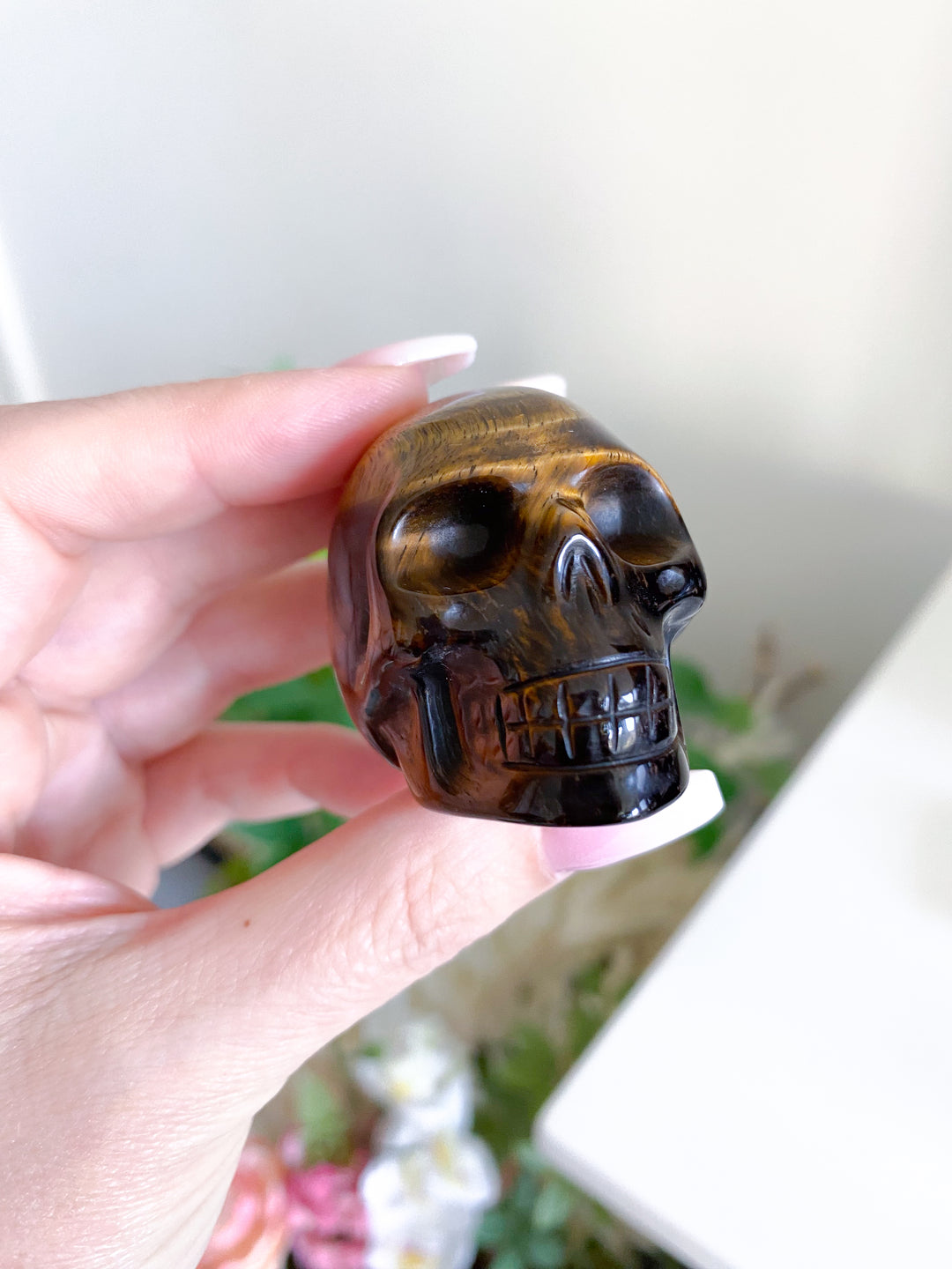 Small Tigers Eye Skull