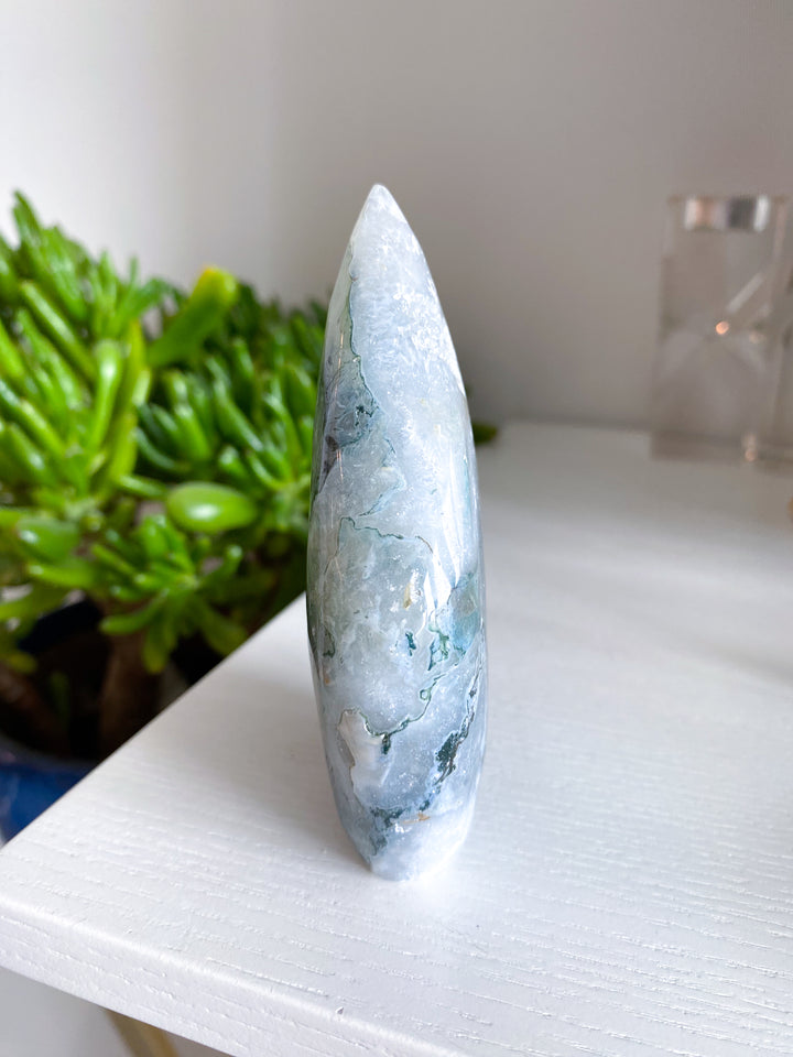 Beautiful Moss Agate Flame #2 - Get Exact Item