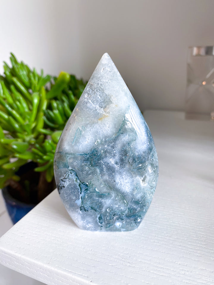 Beautiful Moss Agate Flame #2 - Get Exact Item