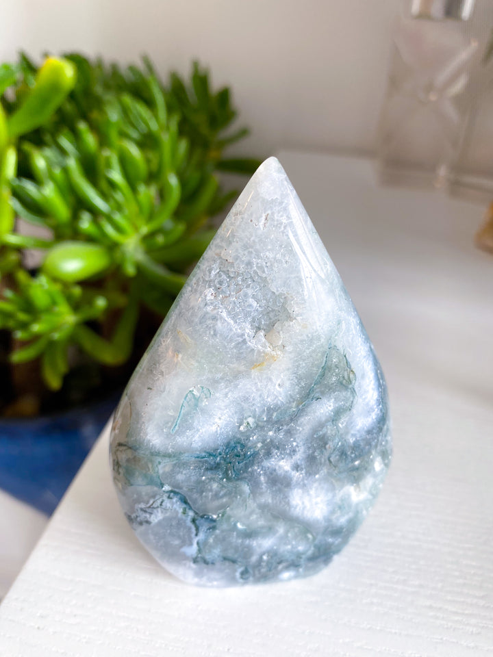 Beautiful Moss Agate Flame #2 - Get Exact Item