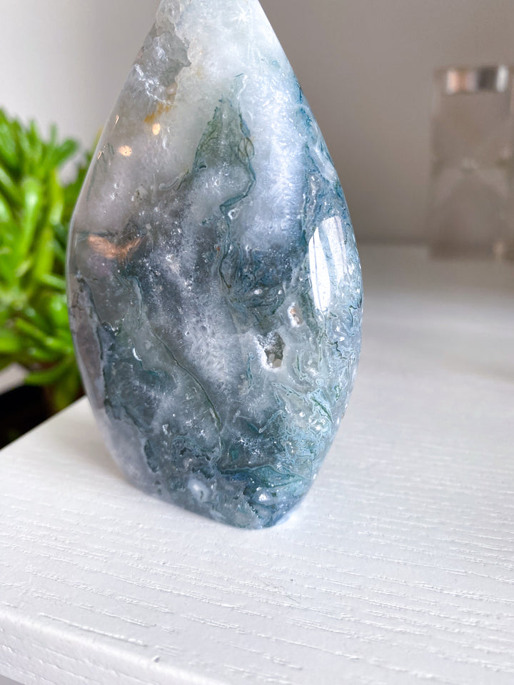 Beautiful Moss Agate Flame #2 - Get Exact Item