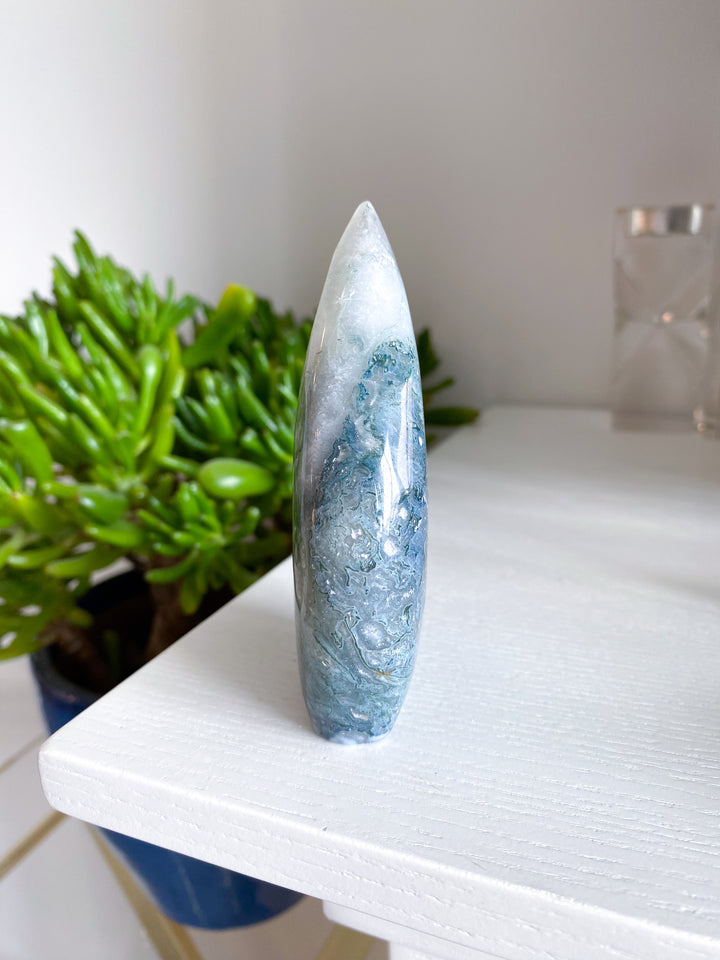 Beautiful Moss Agate Flame #2 - Get Exact Item