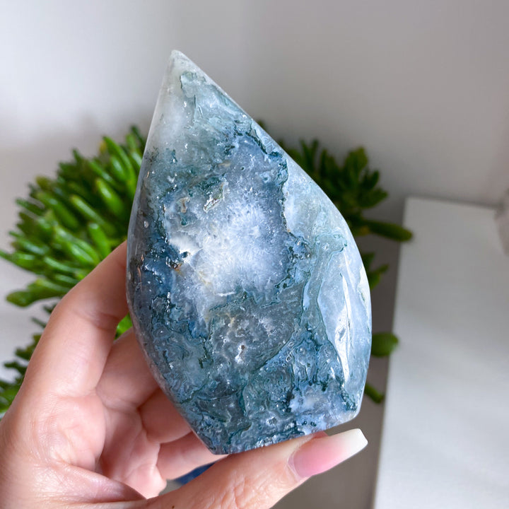 Beautiful Moss Agate Flame #2 - Get Exact Item