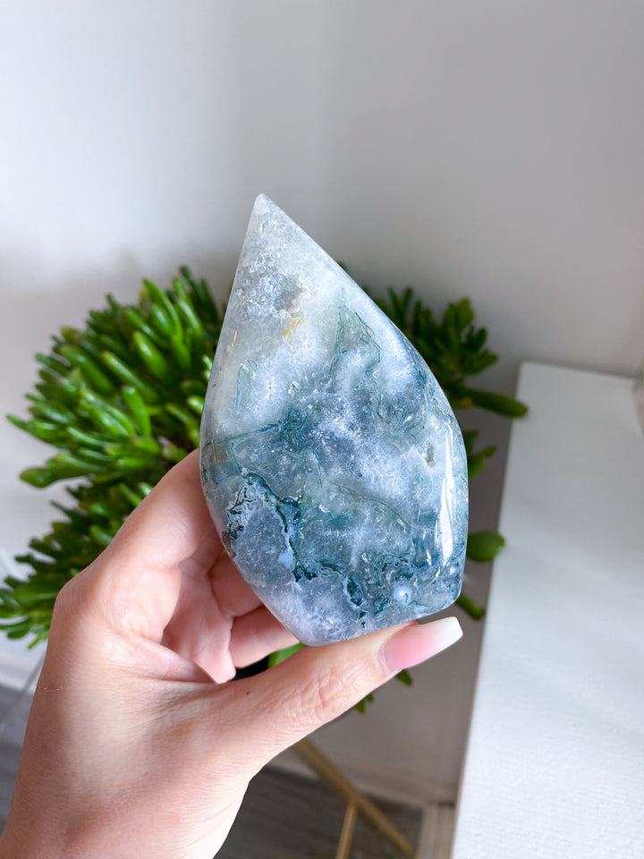 Beautiful Moss Agate Flame #2 - Get Exact Item