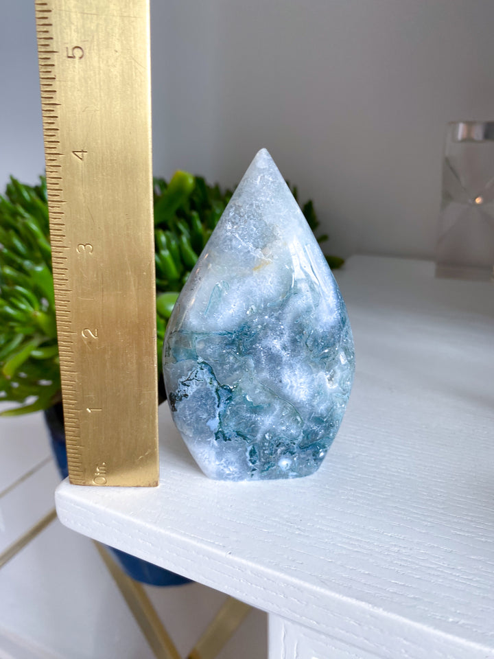 Beautiful Moss Agate Flame #2 - Get Exact Item