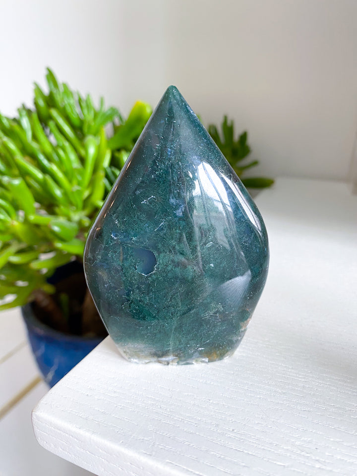 Dark Moss Agate Flame #5