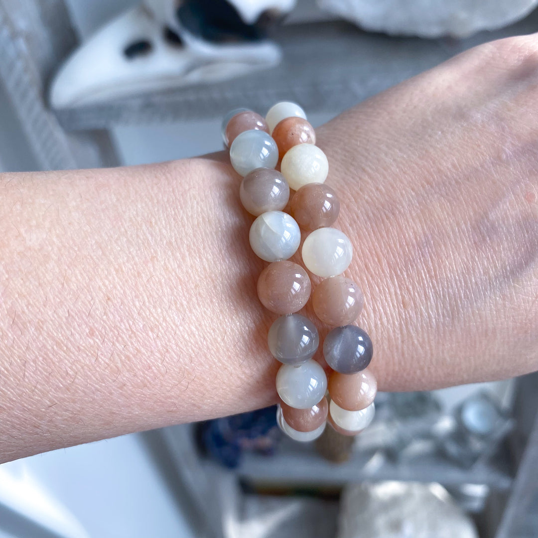 African Multi-Moonstone 8mm Bracelet