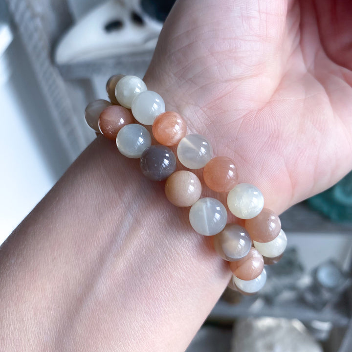 African Multi-Moonstone 8mm Bracelet