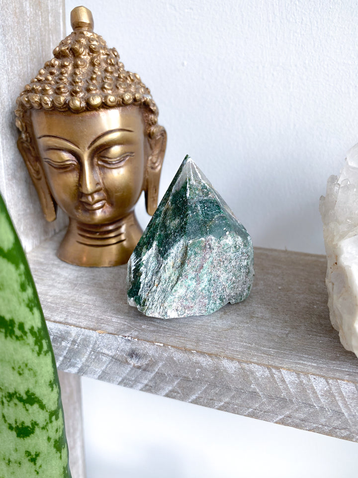 Green Aventurine Point with Quartz