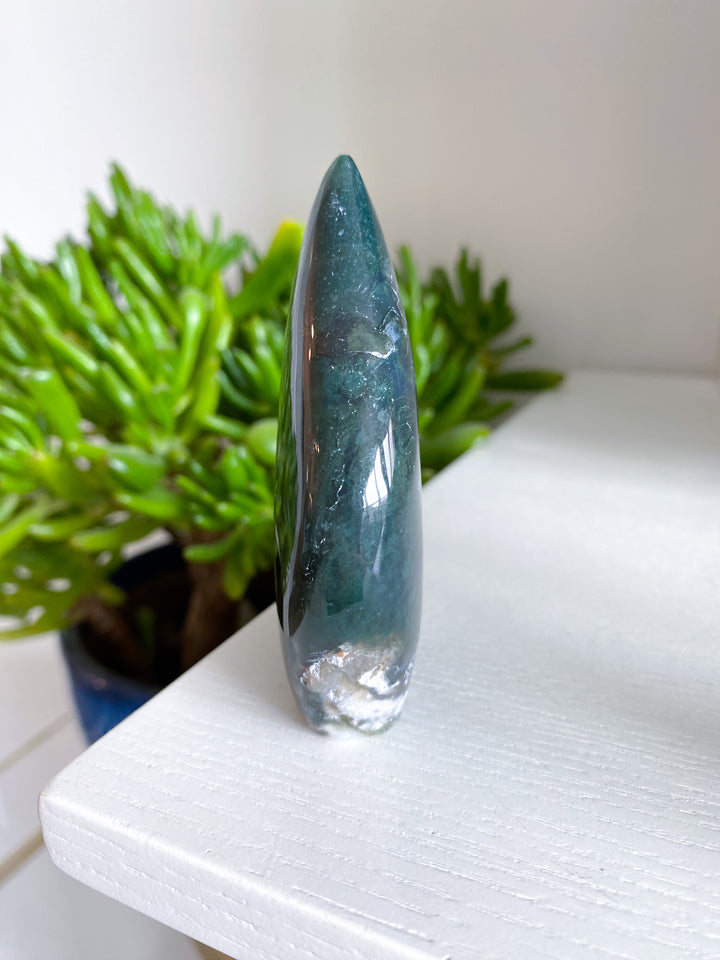 Dark Moss Agate Flame #5