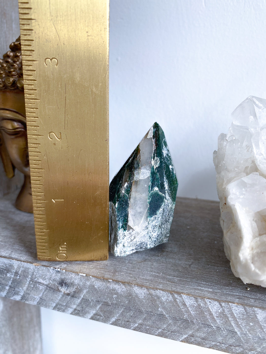 Green Aventurine Point with Quartz