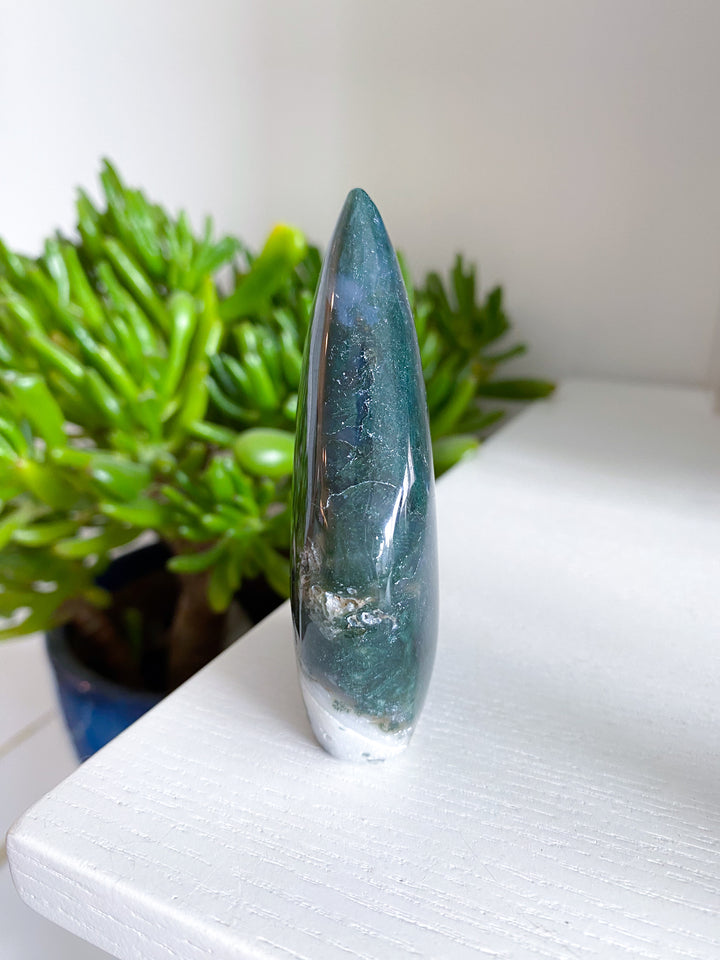 Dark Moss Agate Flame #5