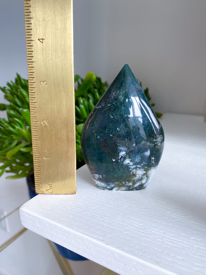 Dark Moss Agate Flame #5