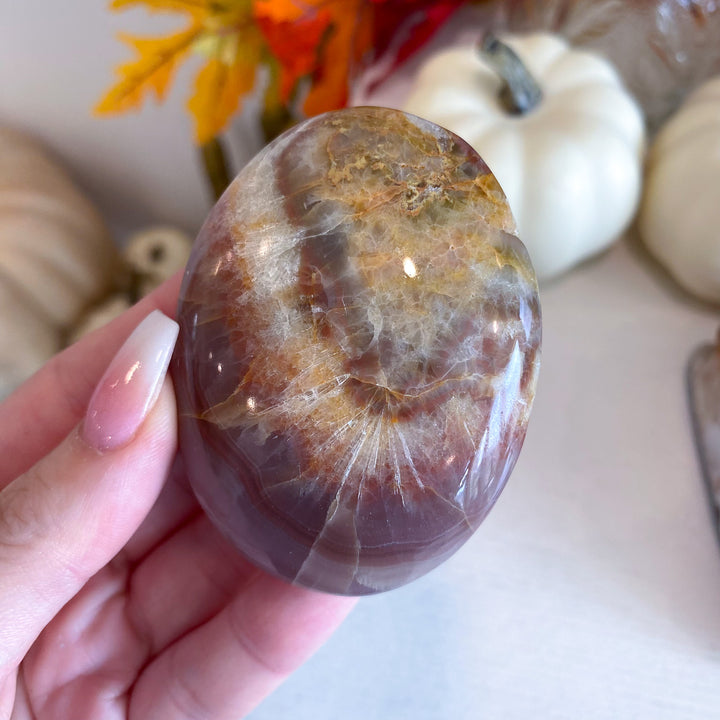 Pink and Green Onyx Palm Stone 