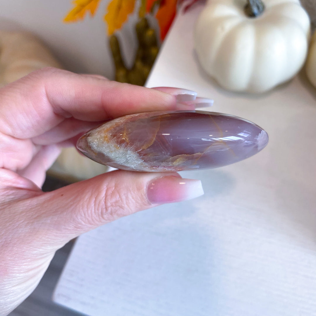 Pink and Green Onyx Palm Stone 