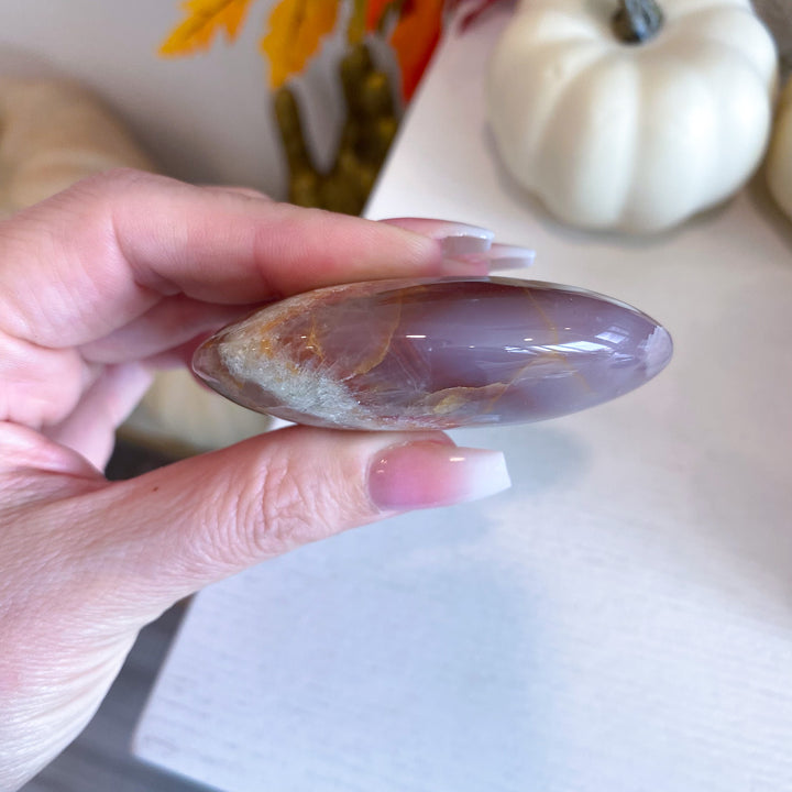 Pink and Green Onyx Palm Stone 