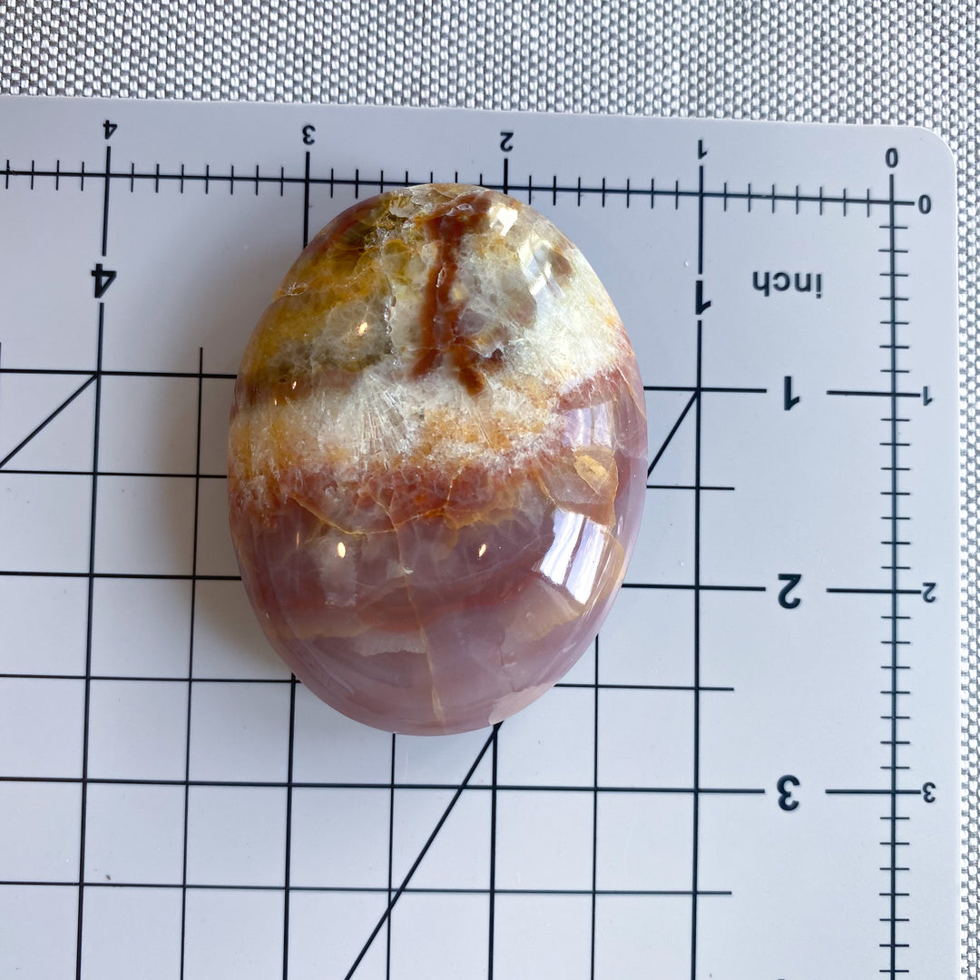 Pink and Green Onyx Palm Stone 