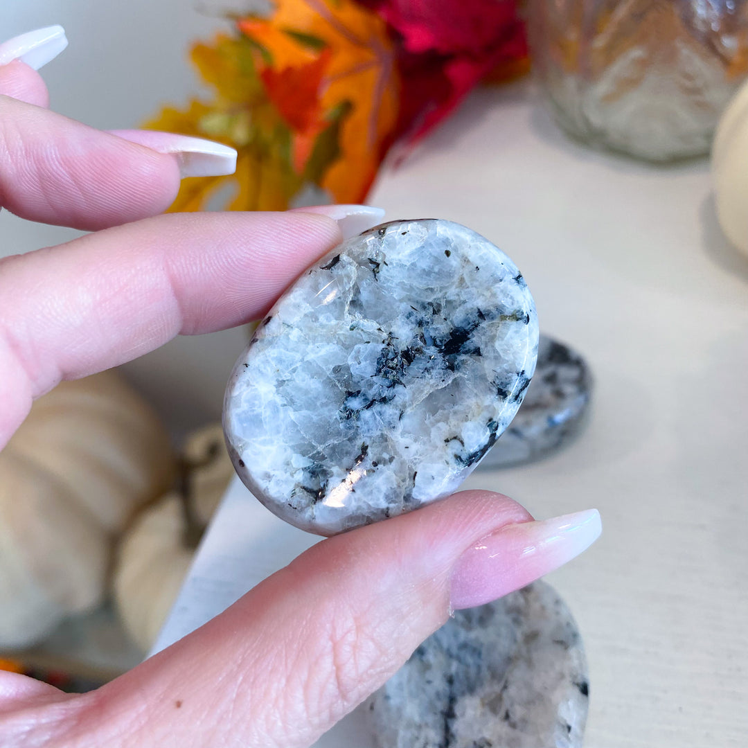 Thick Rainbow Moonstone Worry Stone
