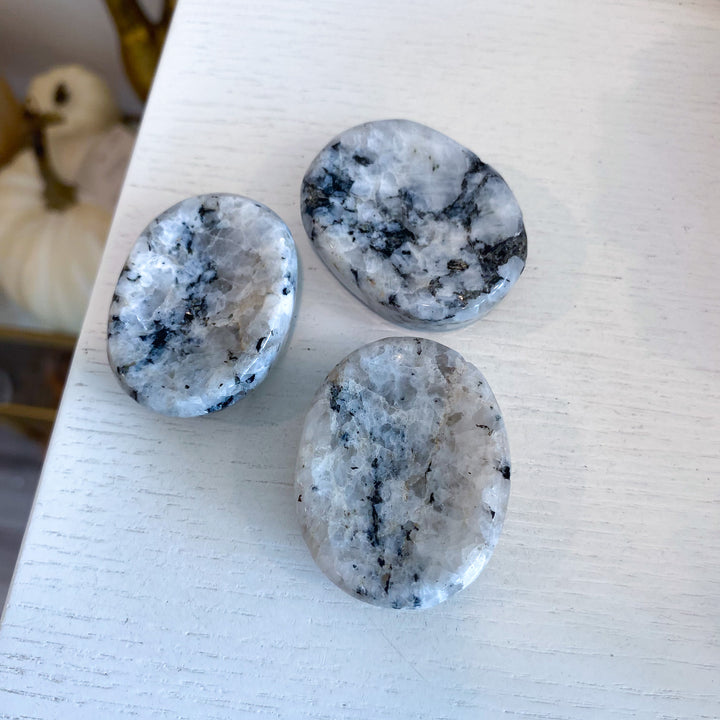 Thick Rainbow Moonstone Worry Stone