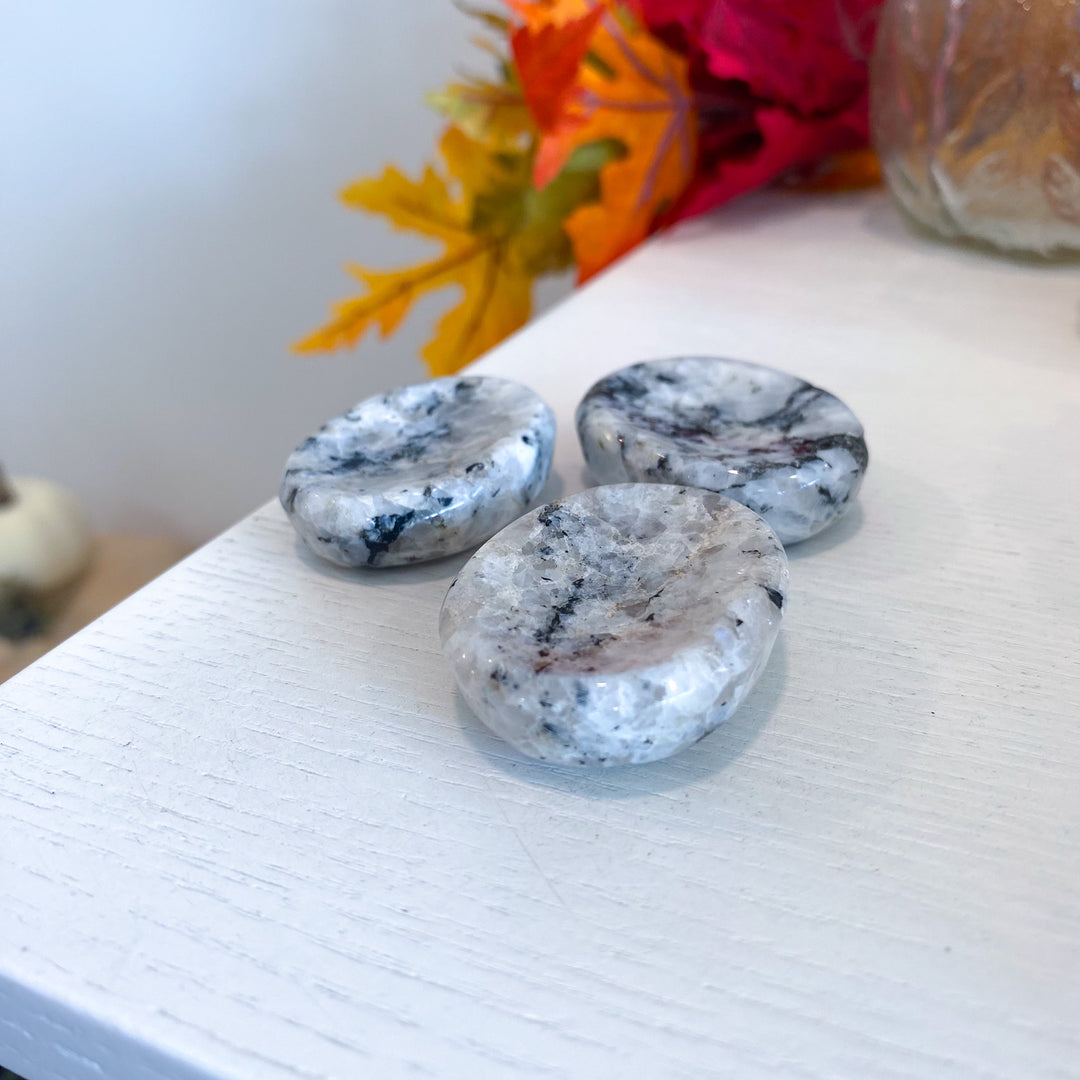 Thick Rainbow Moonstone Worry Stone