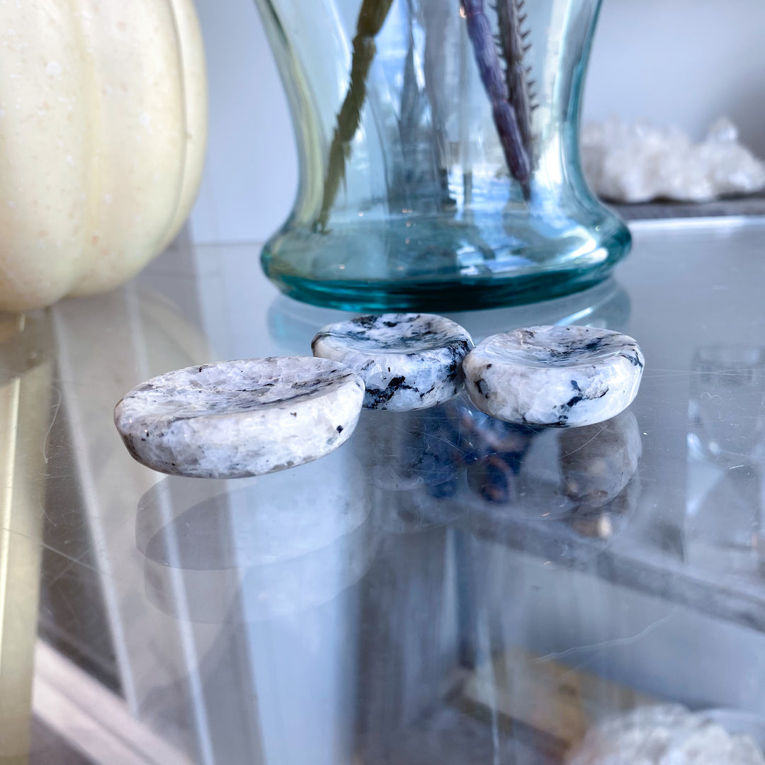 Thick Rainbow Moonstone Worry Stone