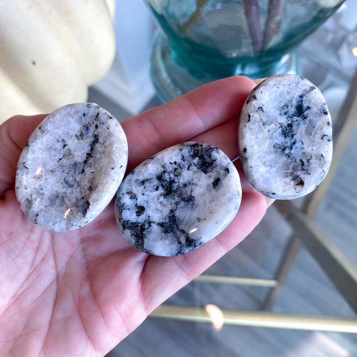 Thick Rainbow Moonstone Worry Stone