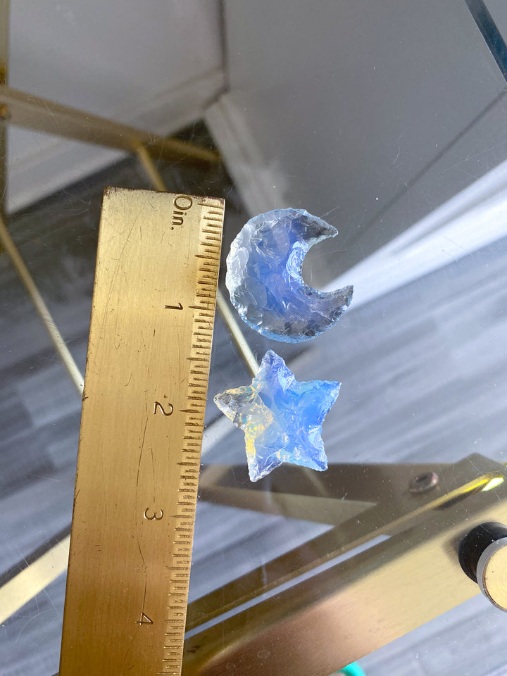 Edgy Opalite Moon or Star Carving