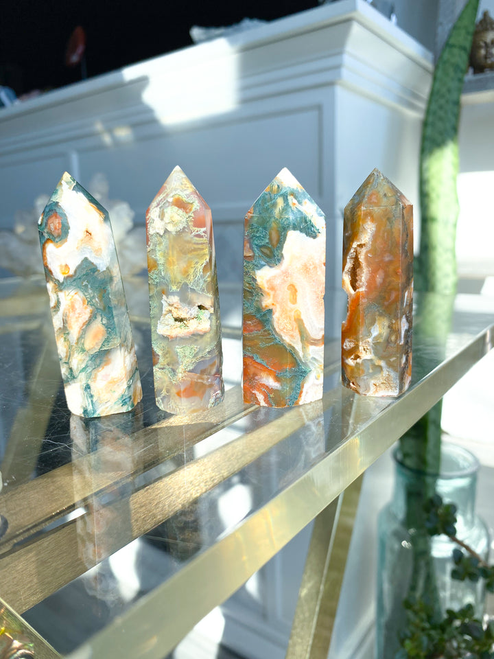 Carnelian & Moss Agate Tower - Your Choice