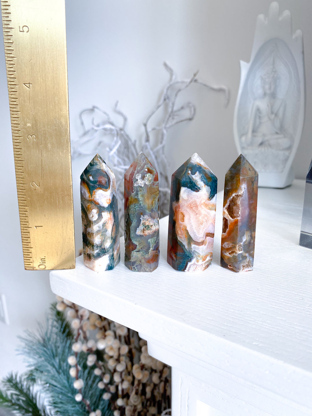 Carnelian & Moss Agate Tower - Your Choice