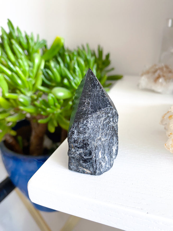 Black Tourmaline Top Polish #11 - Get Exact Crystal Shown