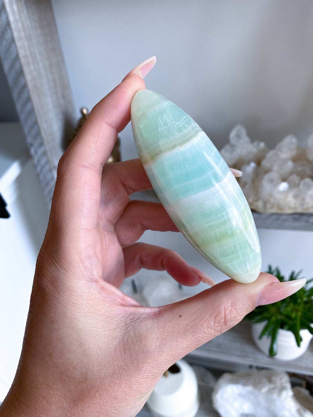 Pistachio Green Calcite Shiva