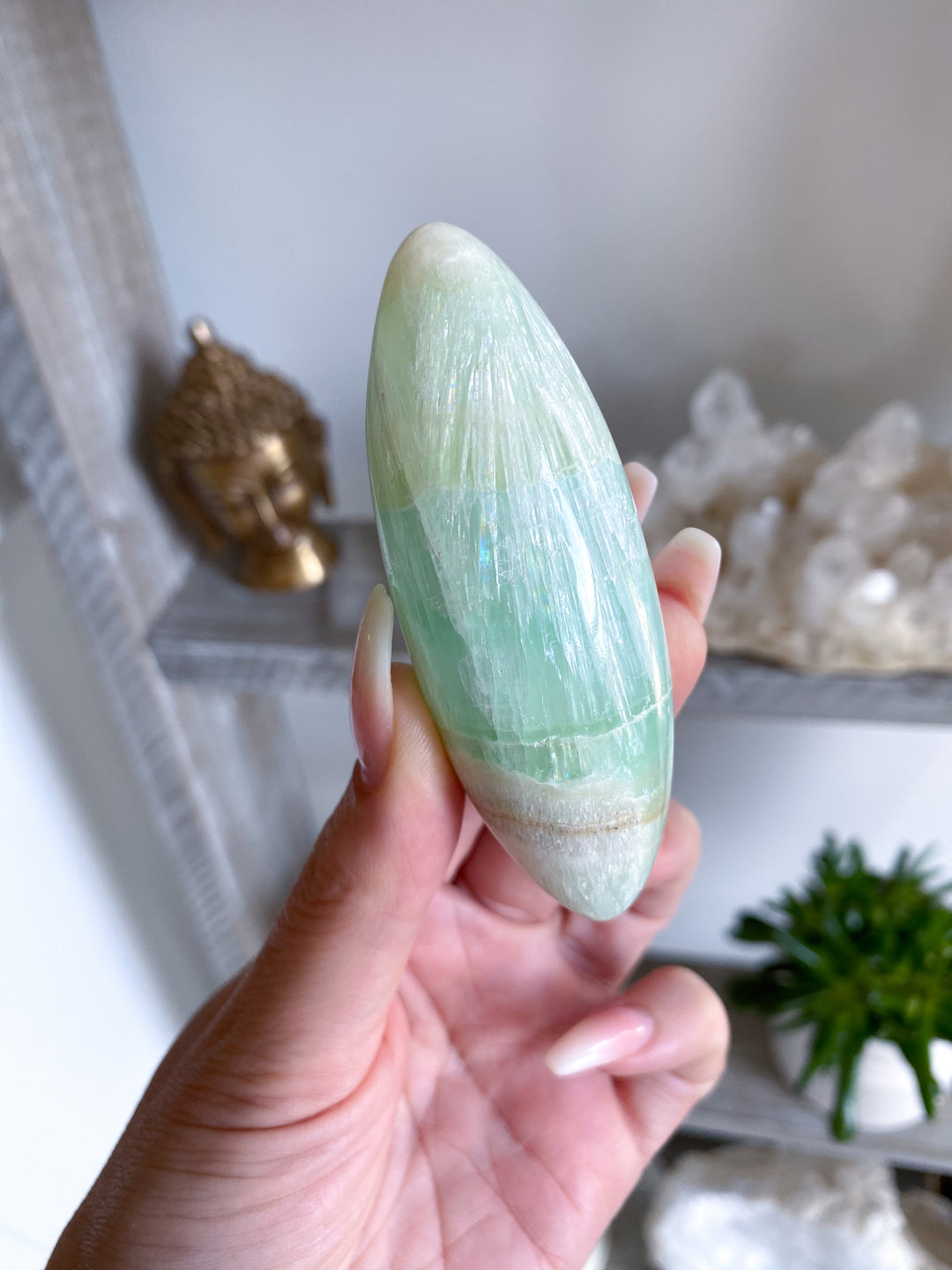 Pistachio Green Calcite Shiva