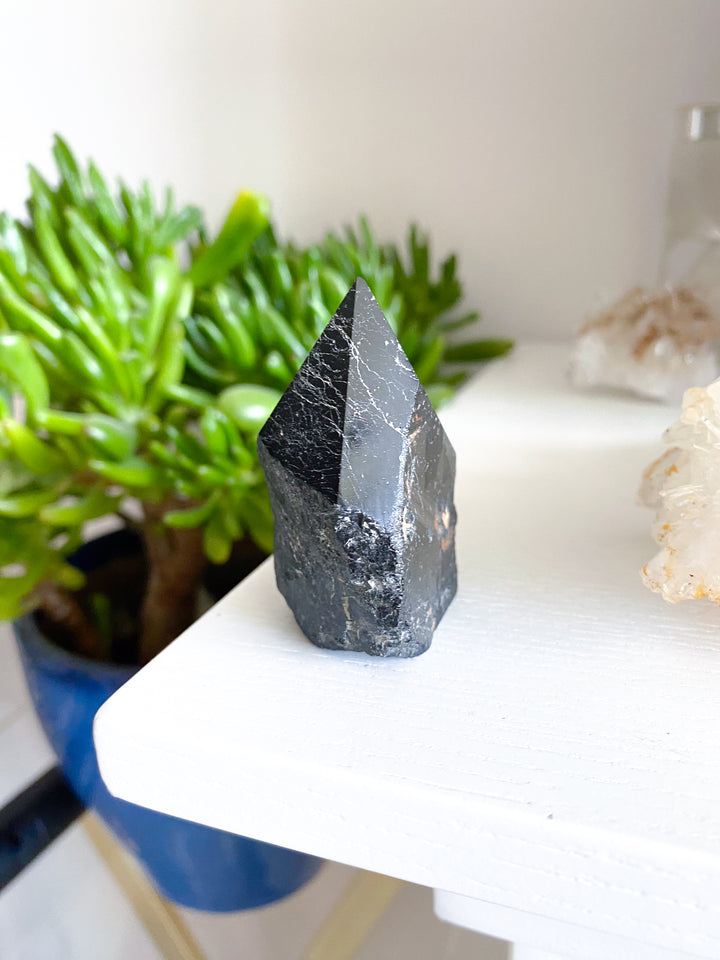 Black Tourmaline Top Polish #11 - Get Exact Crystal Shown