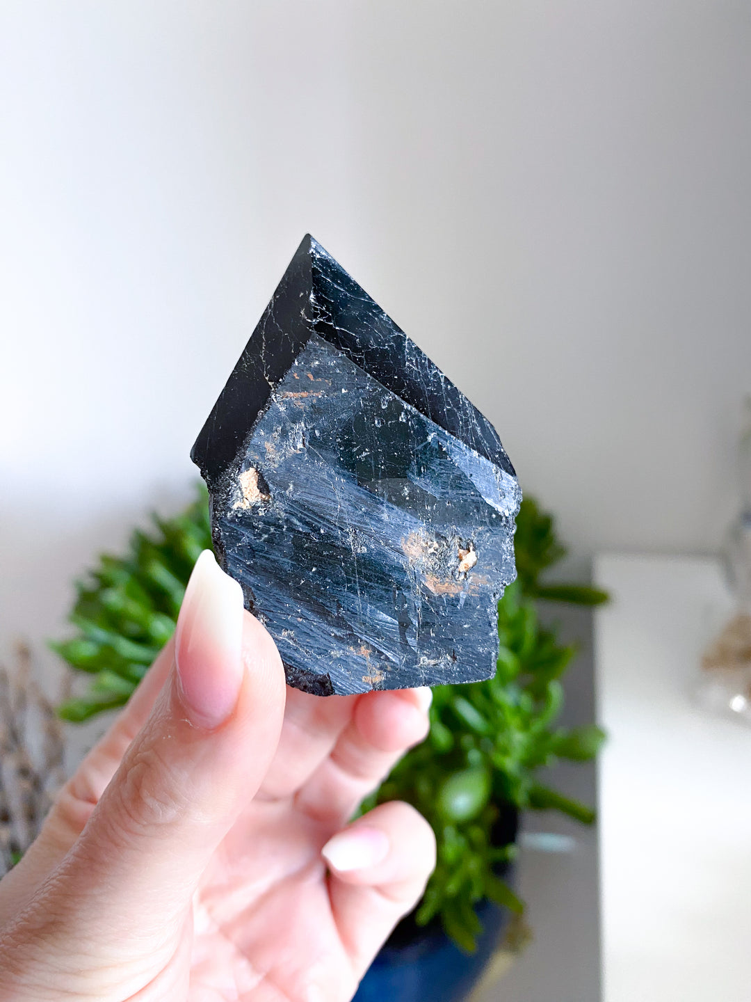 Black Tourmaline Top Polish #11 - Get Exact Crystal Shown